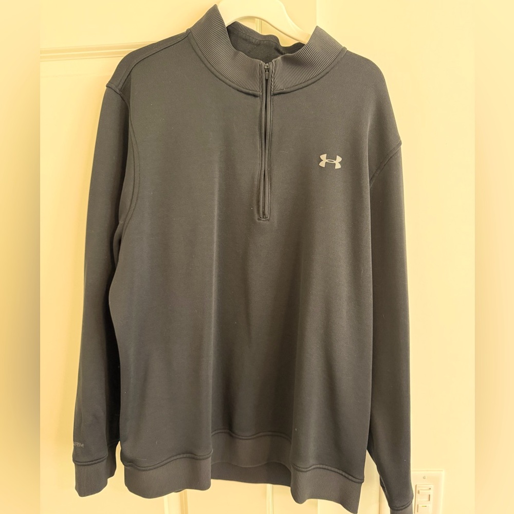 Mens Under Armour Cold Gear Quarter-Zip - Black - XXL
